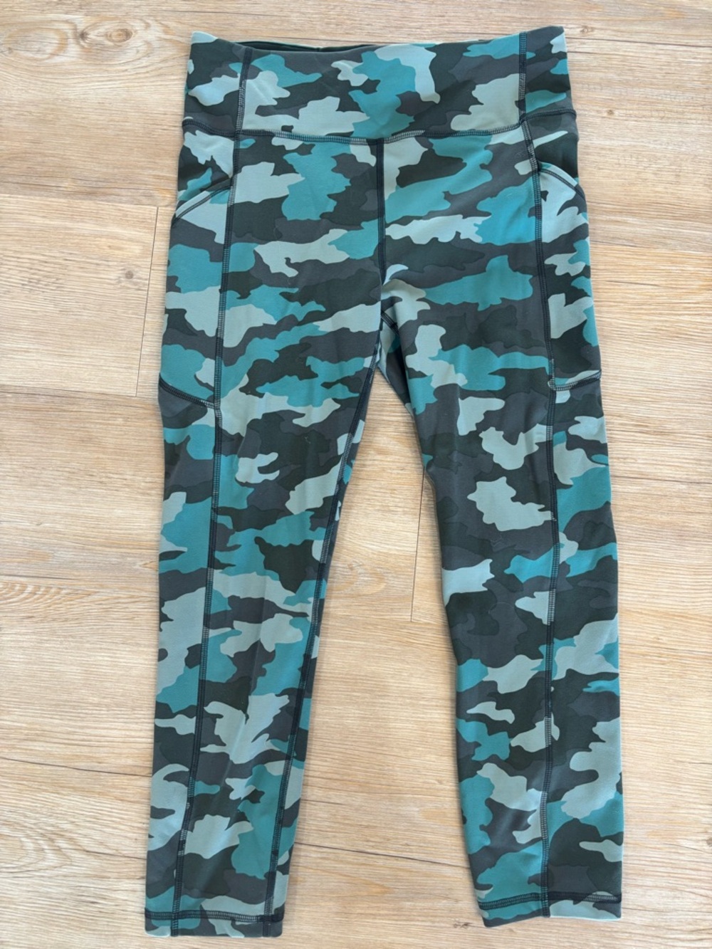 lululemon athletica Teal & Black Camo Leggings